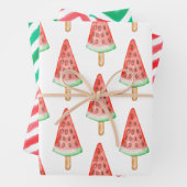 Waterverf Chevron Watermelon Popsicle Inpakpapier Vel (In situ)