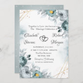 Waterverf Chic Mint Green-Rozen Kaart (Voorkant / Achterkant)