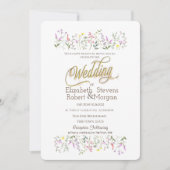Waterverf Chic Wildflower Wedding Kaart (Voorkant)