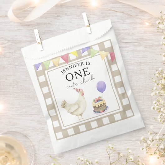 Waterverf Chick 1e verjaardag Bedankzakje (Geknipt)