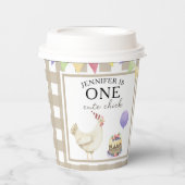Waterverf Chick 1e verjaardag Papieren Bekers (Voorkant)