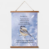 Waterverf Chickadee Bird Scripting Prov 3:4 Hangend Wandkleed (Voorkant)