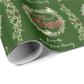 Waterverf Chickadee Birds Merry Kerstmis Wreater Cadeaupapier (Rol Hoek)