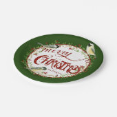 Waterverf Chickadee Birds Merry Kerstmis Wreater Papieren Bordje (Gekanteld)