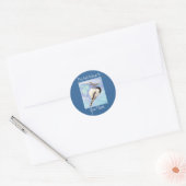 Waterverf Chickadee Boek Bord Ronde Sticker (Envelop)