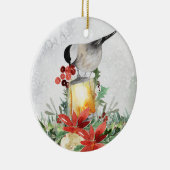 Waterverf Chickadee en Lantern Ceramic Ornament (Rechts)