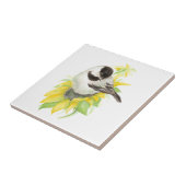 Waterverf Chickadee Zonnebloem Schattigee Vogelkun Tegeltje (Zijkant)