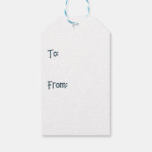 Waterverf Chickdee Vogel Ornament Kerstkunst Cadeaulabel (Achterkant)