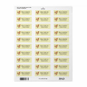 Waterverf Chicken Custom Adresetiketten Etiket (Full Sheet)