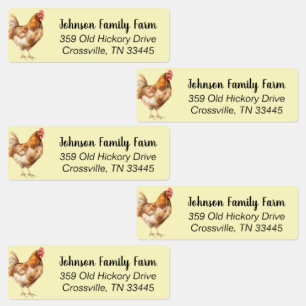 Waterverf Chicken Custom Labels