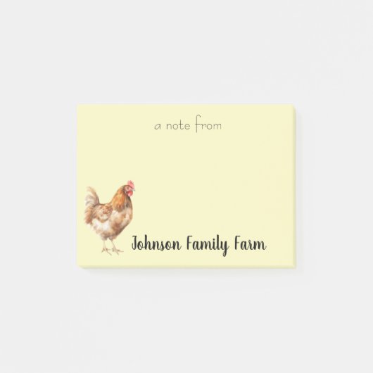 Waterverf Chicken Custom Post-it® Notes (Voorkant)