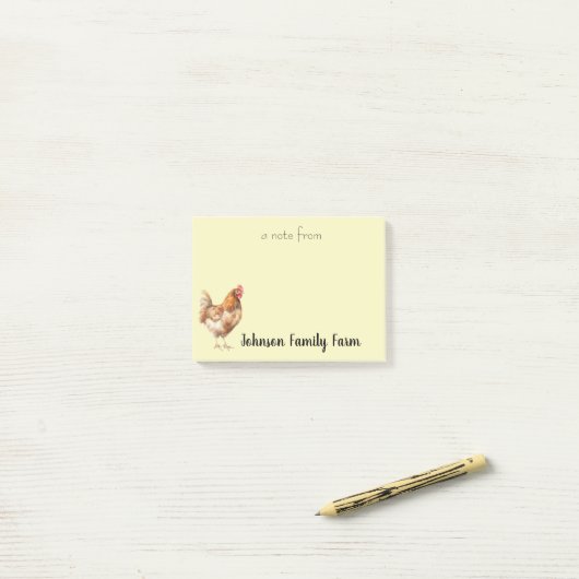 Waterverf Chicken Custom Post-it® Notes (Op bureau)