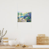 Waterverf Chickens en Hen House Poster (Keuken)