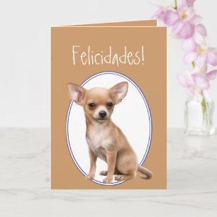 Waterverf Chihuahua, Felicidades! Aangepaste geboo Kaart