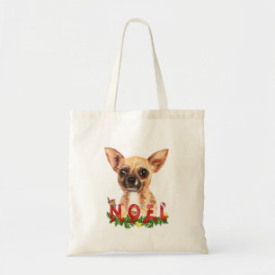 Waterverf Chihuahua Noel Kerstmis Tote Bag