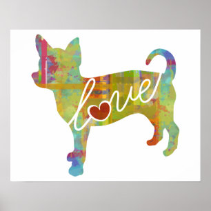 Waterverf Chihuahua Poster