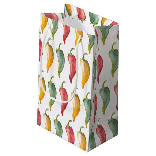Waterverf Chili Pepper Small Gift Bag Klein Cadeauzakje (Achterkant Gekanteld)