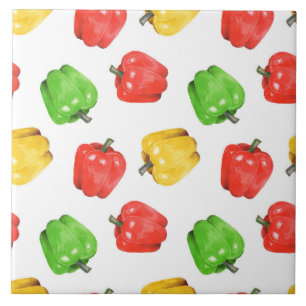 Waterverf Chilli Pepers Patroon Tegeltje
