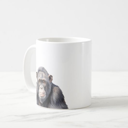 Waterverf chimpansee aap schilderen kunst koffiemok (Voorkant links)