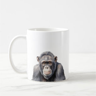 Waterverf chimpansee aap schilderen kunst koffiemok