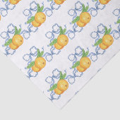 Waterverf Chinoiserie Blue Bows & Mandarijnen Tissuepapier (Detail)