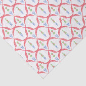 Waterverf Chinoiserie Christmas Red Bow Topiary Tissuepapier (Detail)