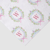 Waterverf Chinoiserie Ginger Jars Monogram Crest Tissuepapier (Detail)