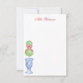 Waterverf Chinoiserie Kerststrik Topiary Bedankkaart (Voorkant)