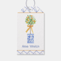 Waterverf Chinoiserie Oranje boom bovenaan