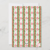 Waterverf Chinoiserie Ornamenten Garland Kerstmis Feestdagenkaart (Achterkant)