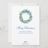 Waterverf Chinoiserie Ornamenten Garland Kerstmis Feestdagenkaart (Achterkant)