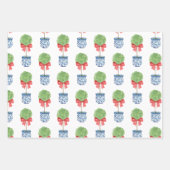 Waterverf Chinoiserie Red Bow Topiary Inpakpapier Vel (Voorkant 2)