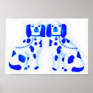 Waterverf Chinoiserie Staffordshire Dogs Poster