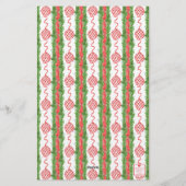 Waterverf Chinoiserie Wreater Monogram Kerstmis Briefpapier (Achterkant)