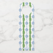 Waterverf Chinoiserie Wreater Monogram Kerstmis Flessenhanger (Achterkant)