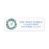 Waterverf Chinoiserie Wreats kerstreturn Etiket (Voorkant)