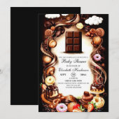 Waterverf Chocolade Baby shower Kaart (Voorkant / Achterkant)