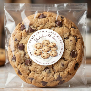 Waterverf Chocolade Chip Koekjes Thuis Bakken Ronde Sticker