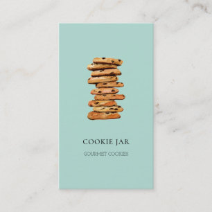 Waterverf Chocolade koekwinkel Teal Visitekaartje