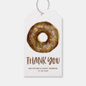 Waterverf Chocolade Sprinkle Donut Dank u Cadeaulabel (Voorkant)