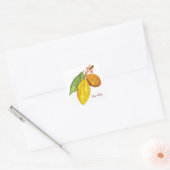 Waterverf chocoladeboomfruit vierkante sticker (Envelop)