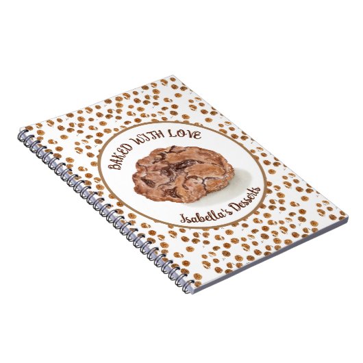 Waterverf Chocolate Chip Cookies met liefde Notitieboek (Rechterzijde)