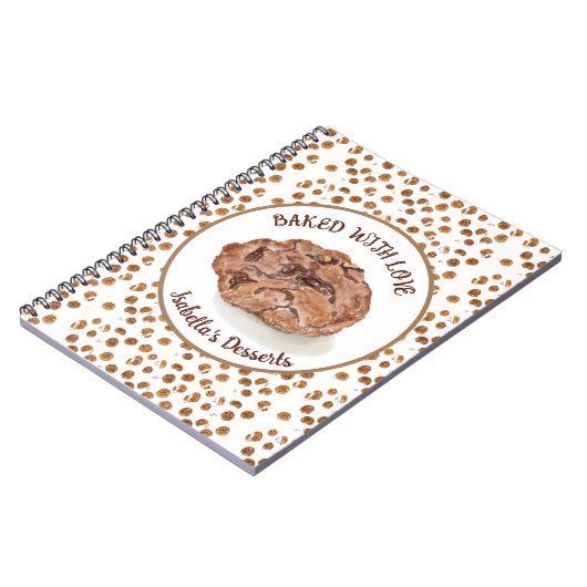 Waterverf Chocolate Chip Cookies met liefde Notitieboek (Linkerzijde)