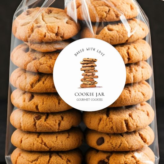 Waterverf Chocolate-chipkoekjes Bakkerij Ronde Sticker