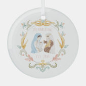 Waterverf Christelijke Kerstmis Geboorte Glas Ornament (Voorkant)