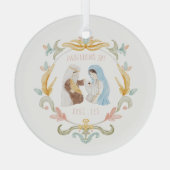 Waterverf Christelijke Kerstmis Geboorte Glas Ornament (Achterkant)