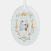 Waterverf Christelijke Kerstmis Geboorte Glas Ornament (Voorkant links)