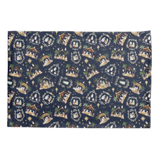 Waterverf Christelijke Kerstmis Geboorte Kussensloop (Achterkant)