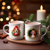 Waterverf Christmas Beagle Dog Koffiemok