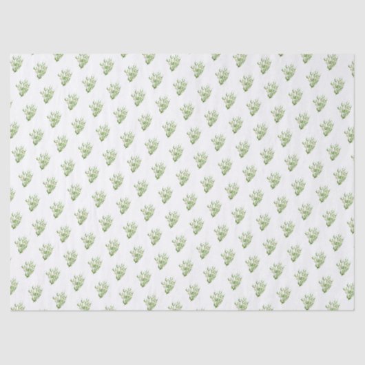 Waterverf Christmas Berry Branches Greenery Tissuepapier (Voorkant)